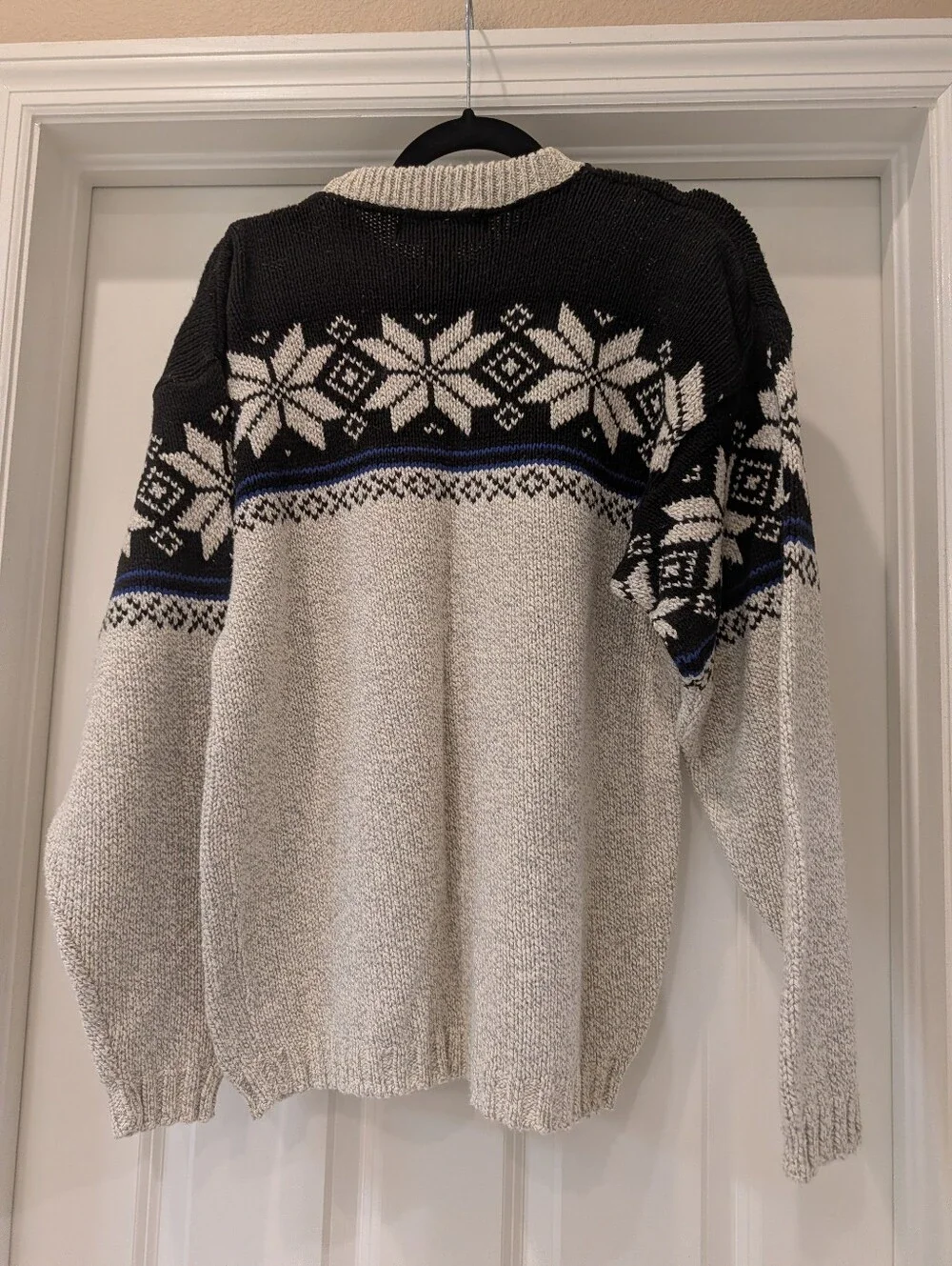 Vintage Mountain Express Crew Neck Cotton Ski Snowflake Sweater Size Small